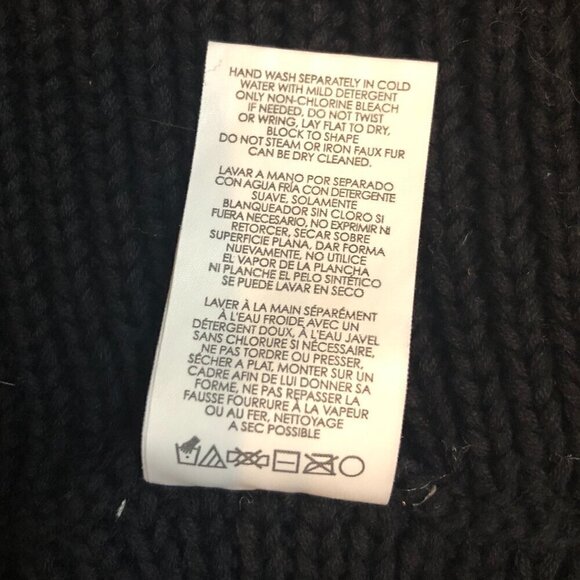 CABI Infinity Scarf Women's Size O/S Black Gray Faux Fur Trim Twist - Picture 8 of 9